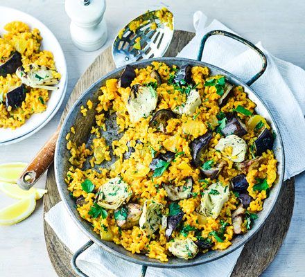 Arroz de Alcachofra e beringela