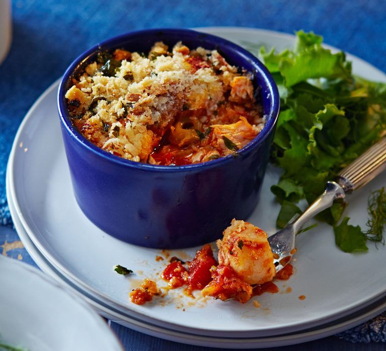 Gratinados de peixe mediterrâneo