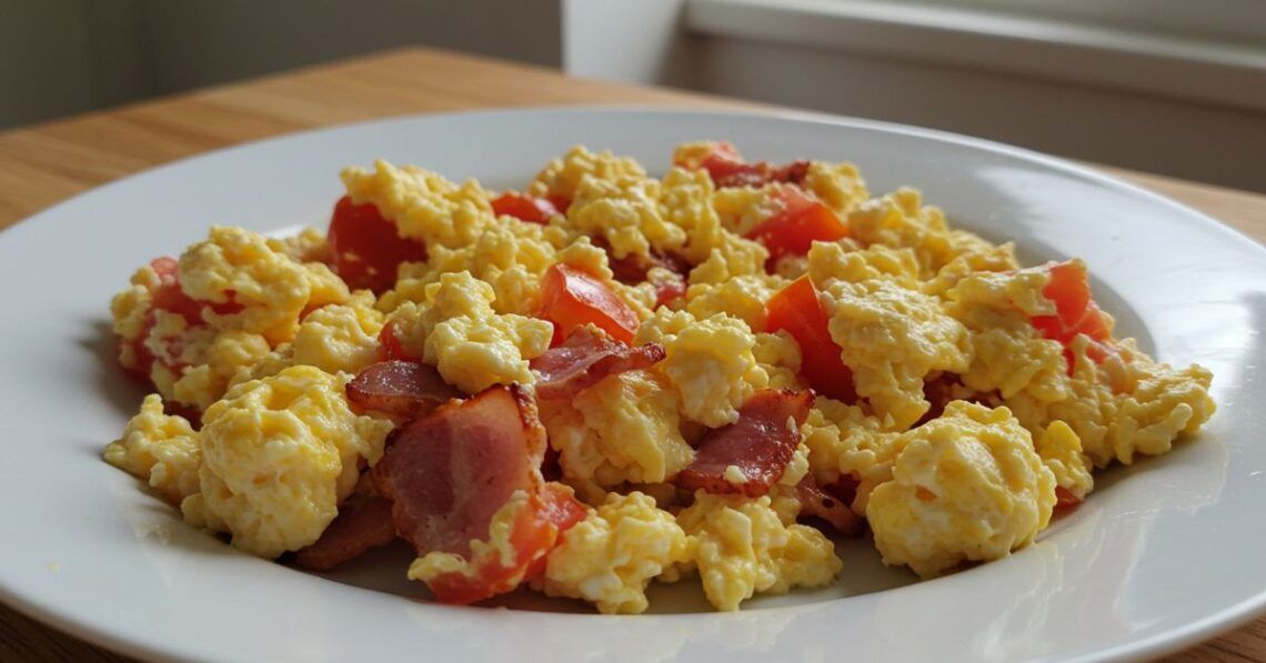 Ovos mexidos com bacon